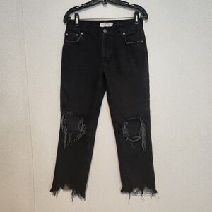 We The Free Free People Maggie Straight Jean In Black Size 25 Button Fly